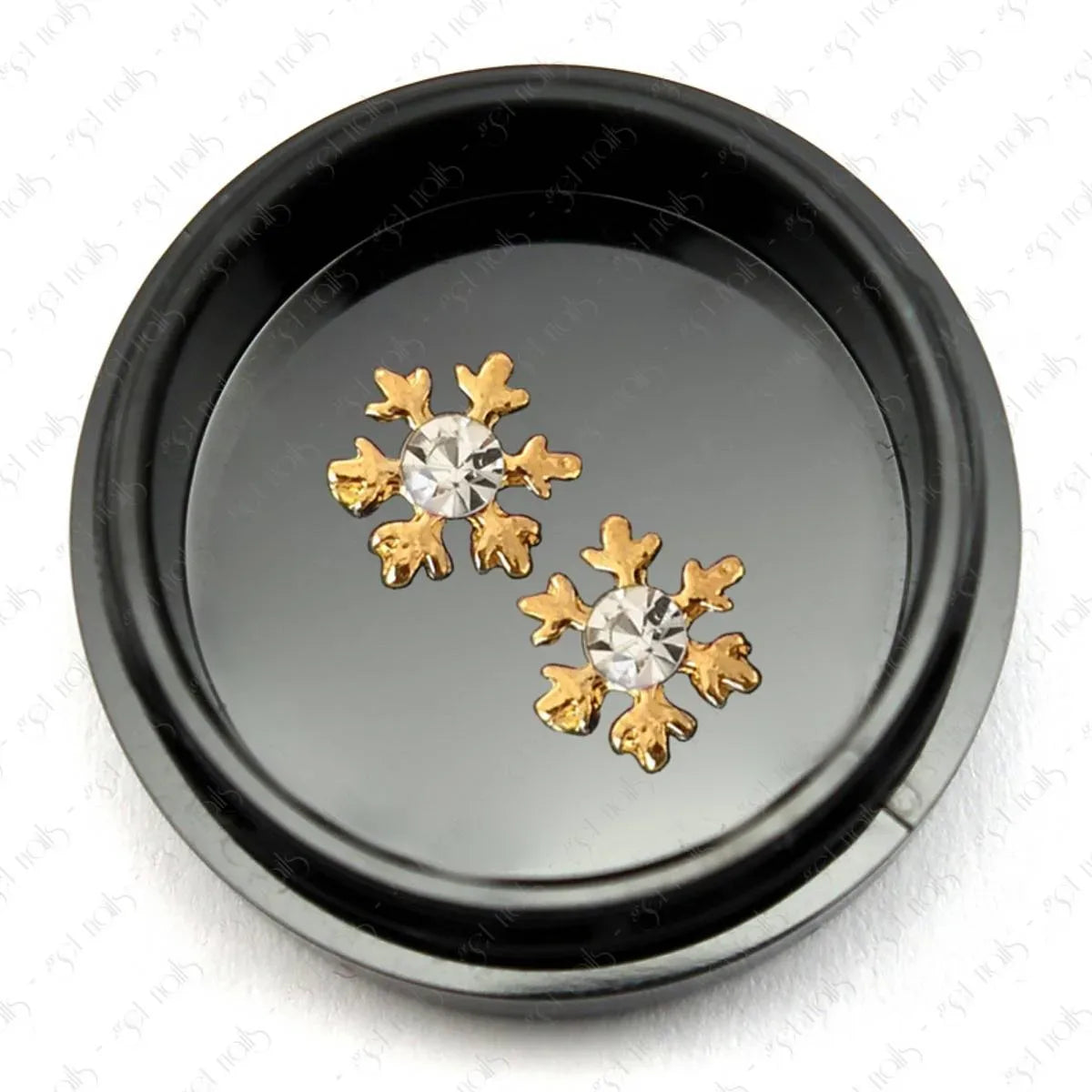 3 Gold Rhinestone Snowflake, 2 pcs.