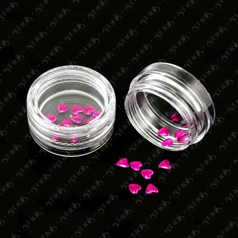 Clous plats cœurs fuchsia 20 pcs/set