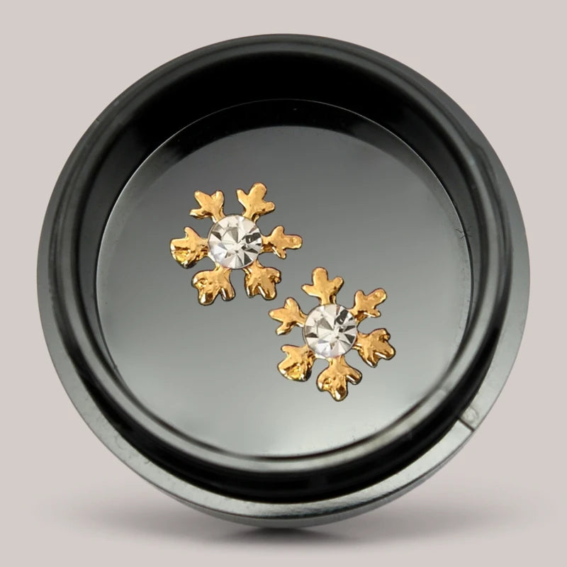 Snowflake 3 Gold Stras, 2 buc.