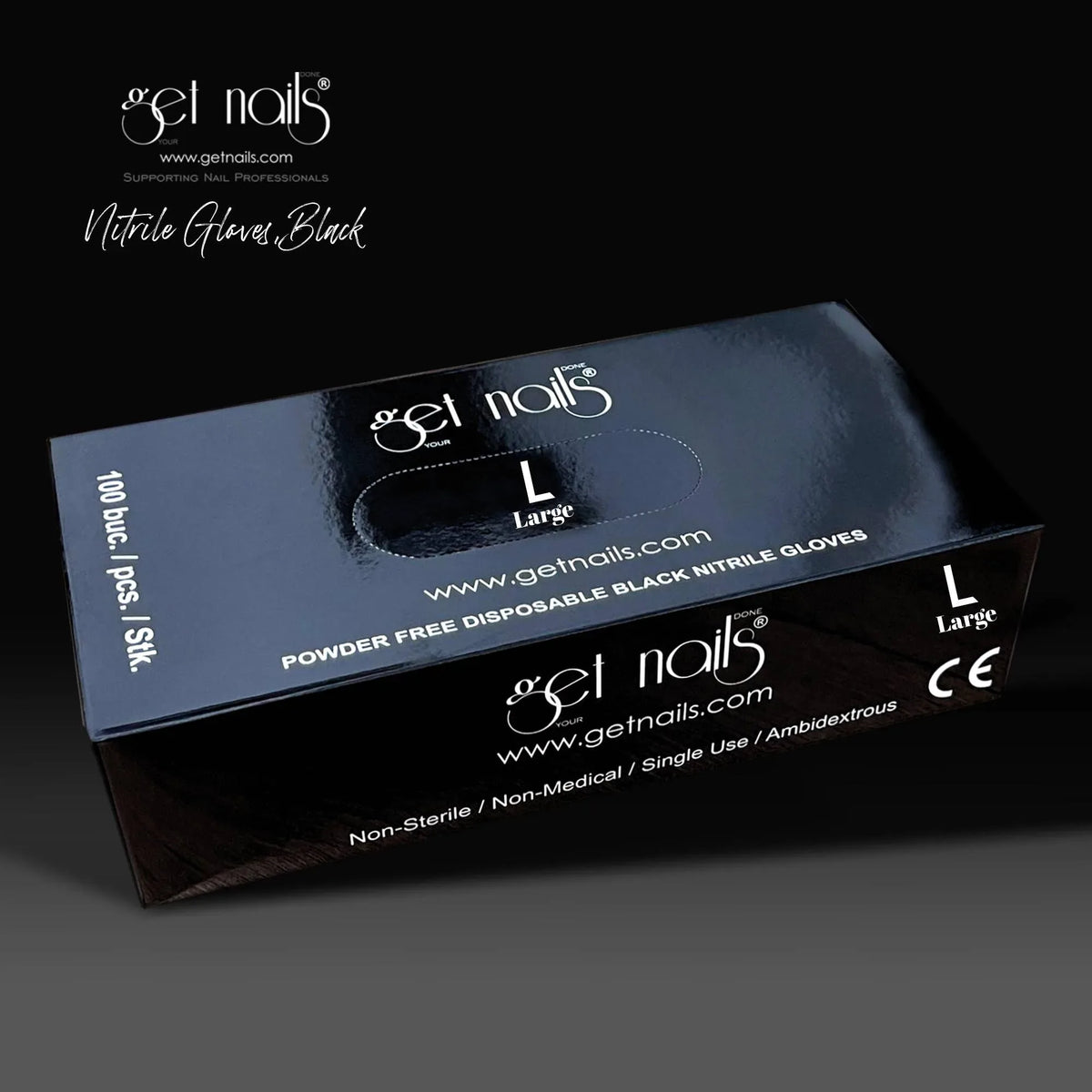 Manusi Nitrile Gloves Black, L, 100 pcs. GN - Lichidare Stoc