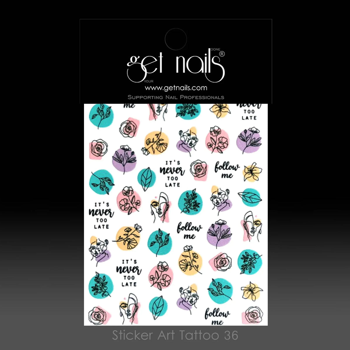 Sticker Art Tattoo 36 GN Visages Floraux