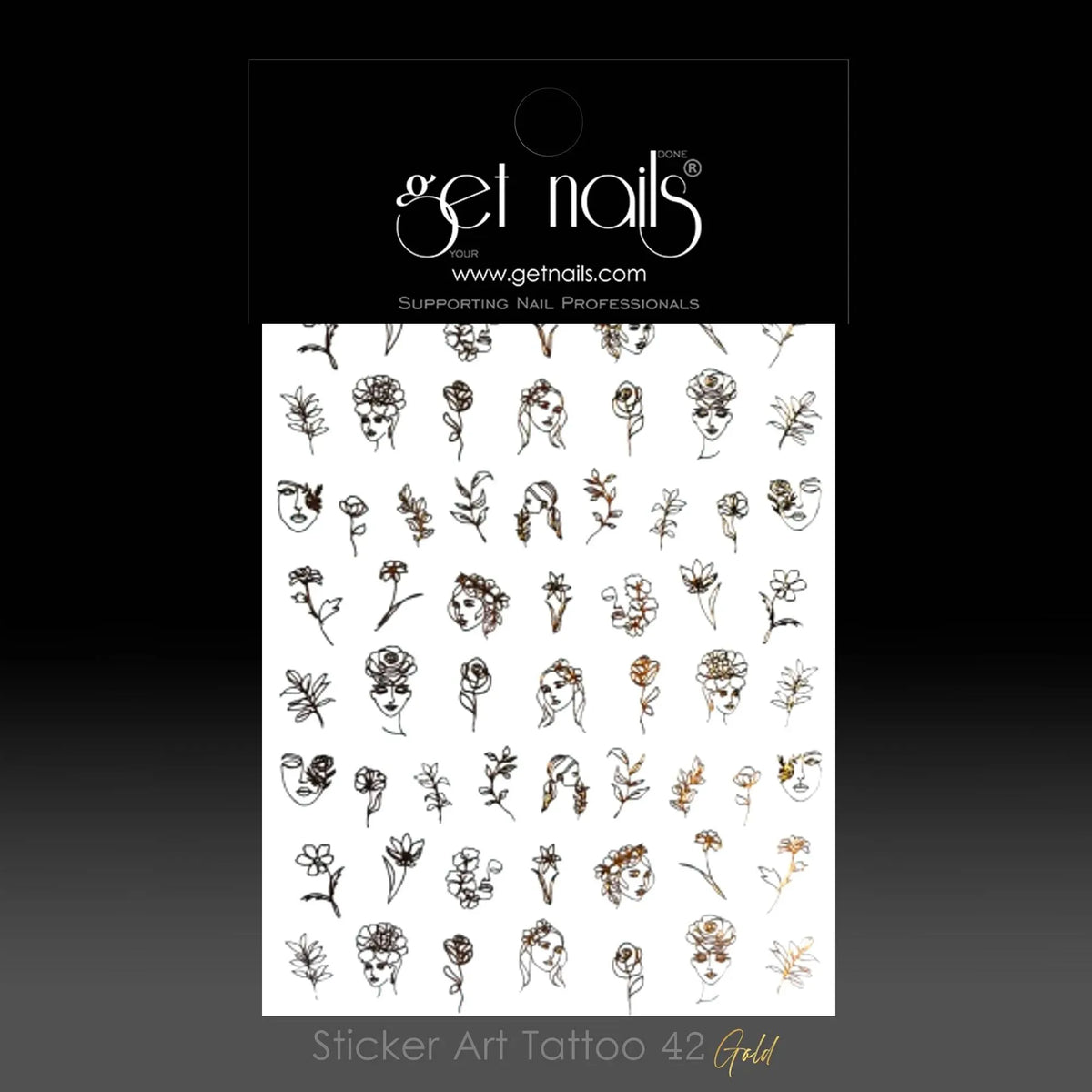 Sticker Art Tatouage 42 GN Visages Dorés