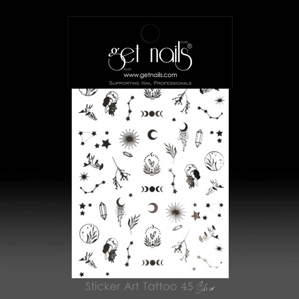 Sticker Art Tatouage 45 GN Astrologie Argenté