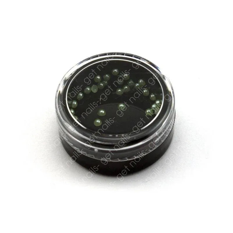 Perles à dos plat - Vert clair, 50 pièces.