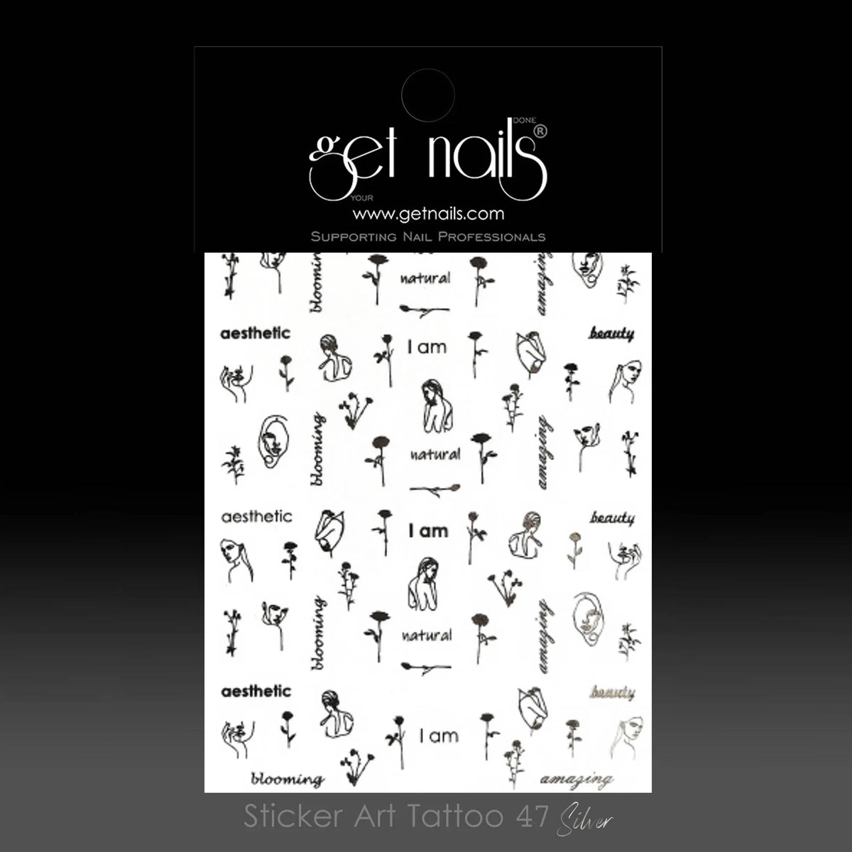Sticker Art Tattoo 47 GN Silver Art Texts