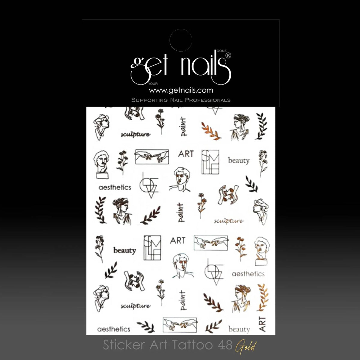 Sticker Art Tatouage 48 GN Or Minimalisme