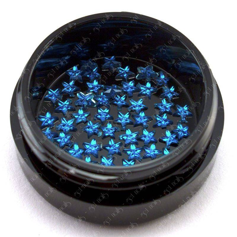 Strass étoiles 3mm - Bleu clair, 50 pièces