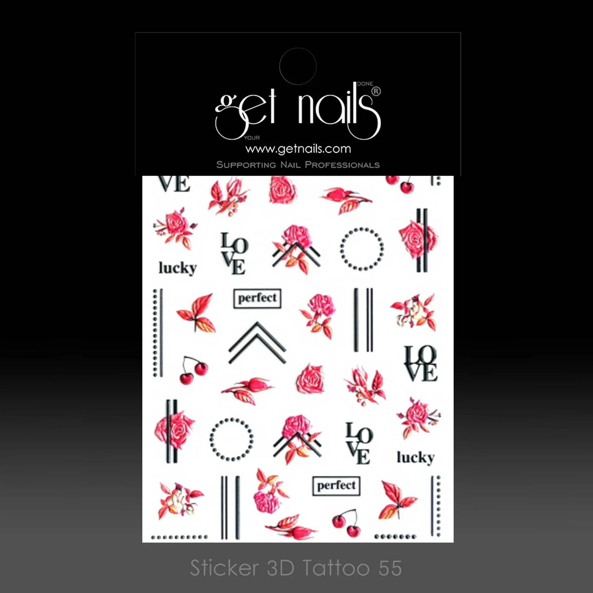 Sticker 3D Tattoo 55 GN Pink Roses
