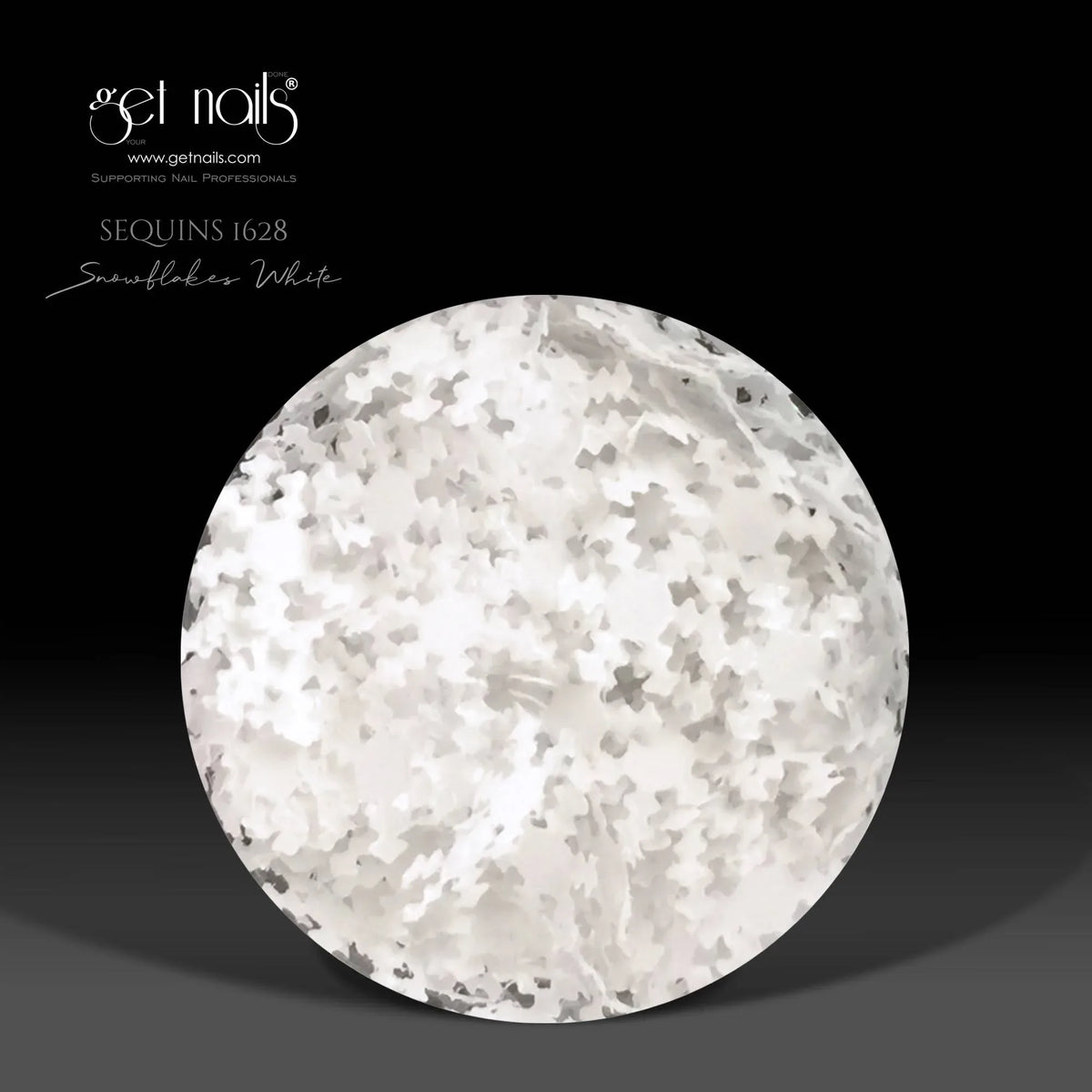 1628 Snowflakes White Sequins