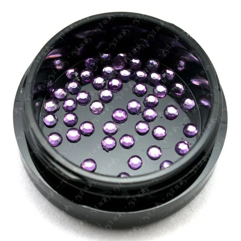 Strass ronds 2 mm - Lilas, 50 pièces.
