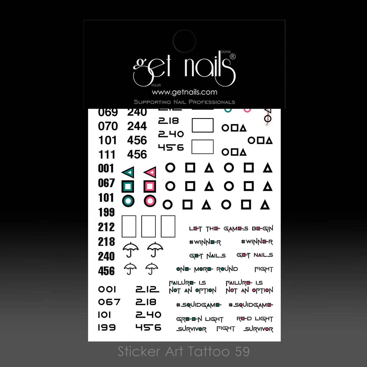 Sticker Art Tattoo 59 GN Squid Game