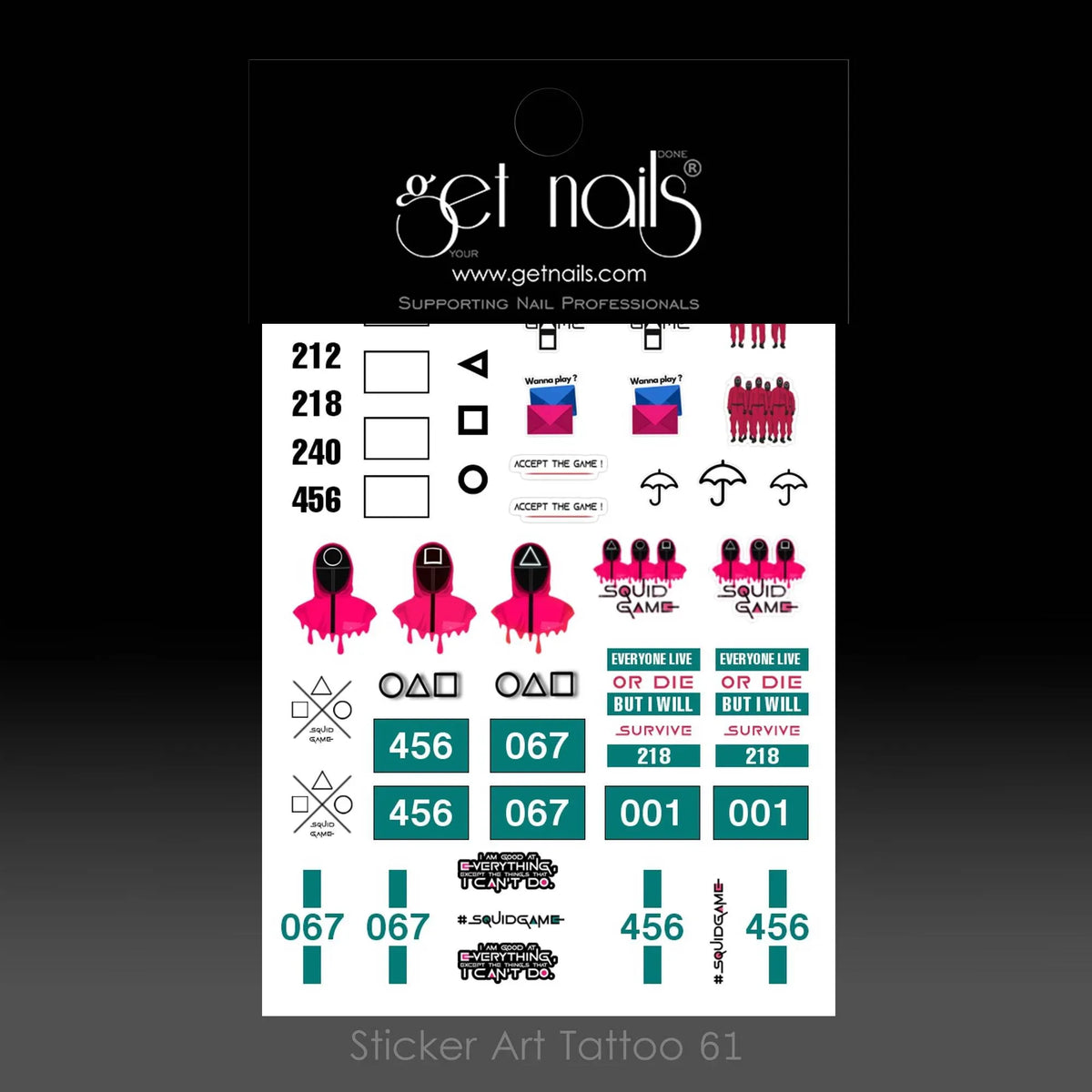 Sticker Art Tattoo 61 GN Squid Game
