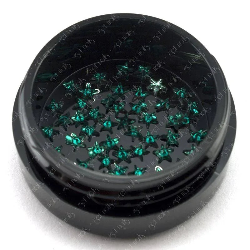 Star-shaped rhinestones 3mm - Green, 50 pcs.