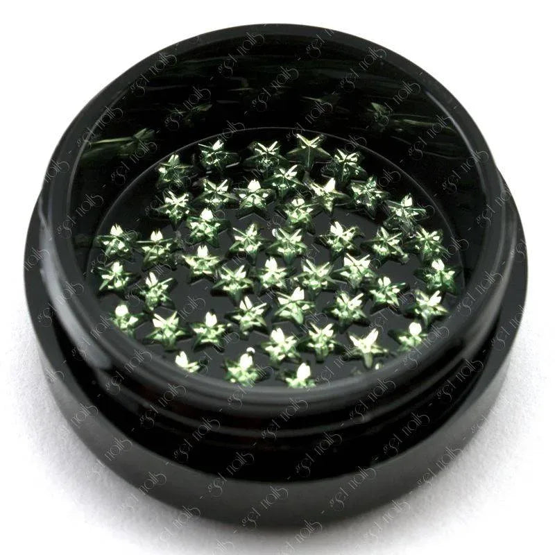 Strass étoiles 3mm - Vert clair, 50 pièces