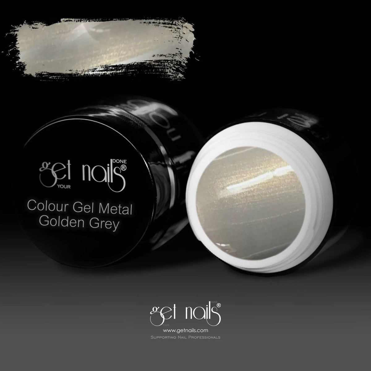 Gel Couleur Métal Gris Doré | Gel Coloré UV/LED