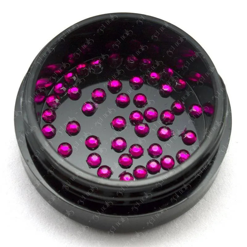 Strass ronds 2 mm - Fuchsia, 50 pièces