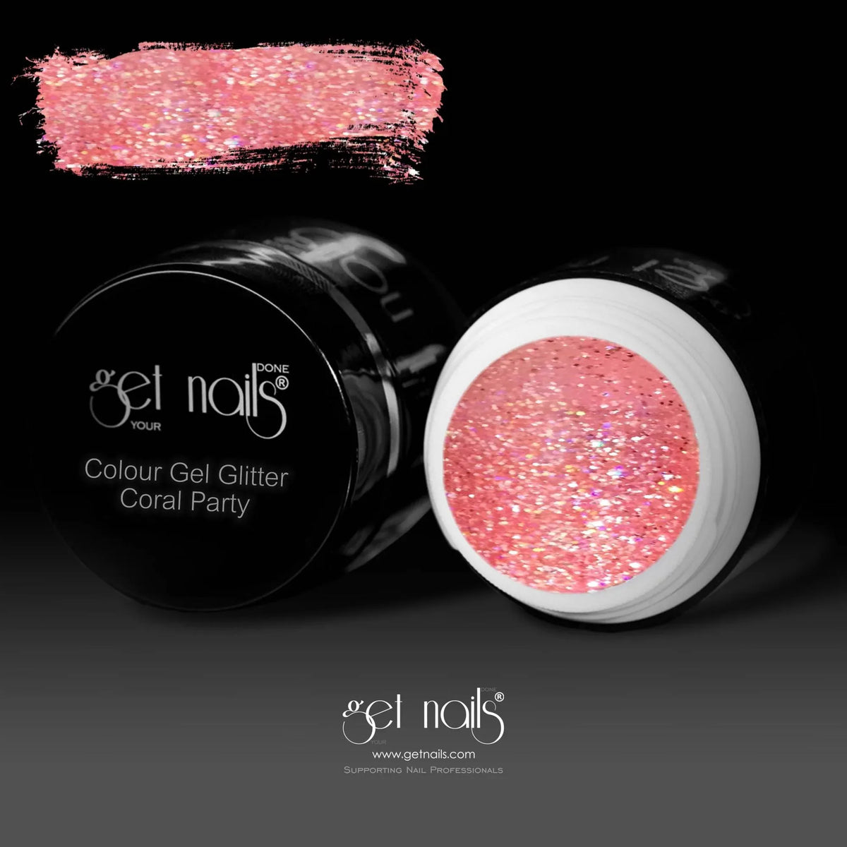Colour Gel Glitter Coral Party | UV/LED Coloured Gel