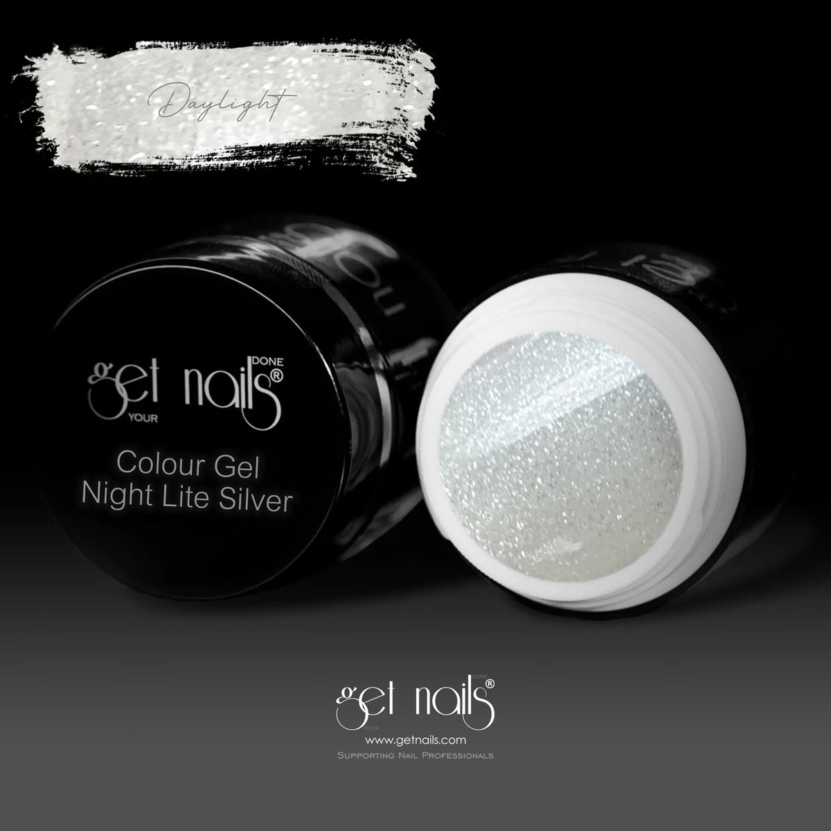 Colour Gel Night Lite Silver | Gel Colorat Unghii UV/LED