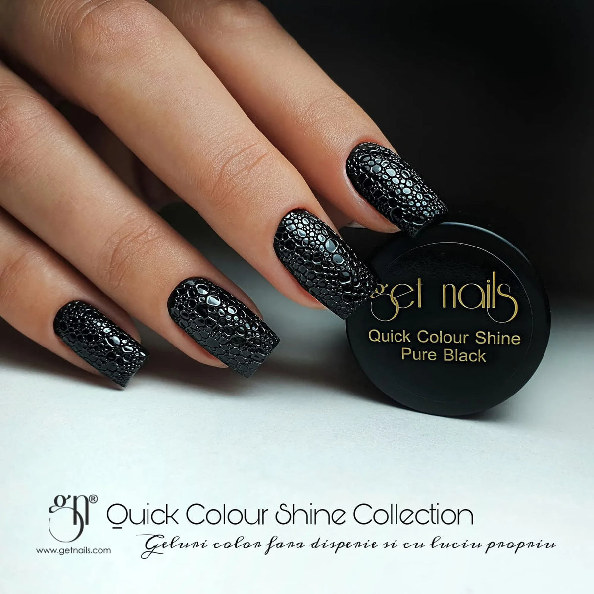 Quick Colour Shine Pure Black | UV/LED Colored Gel