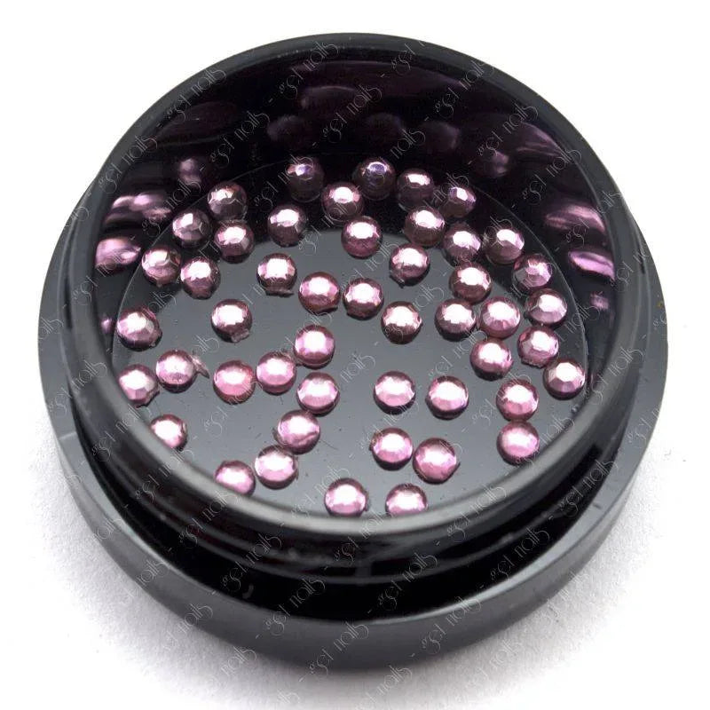 Strass rond 2 mm - Rose, 50 pièces.