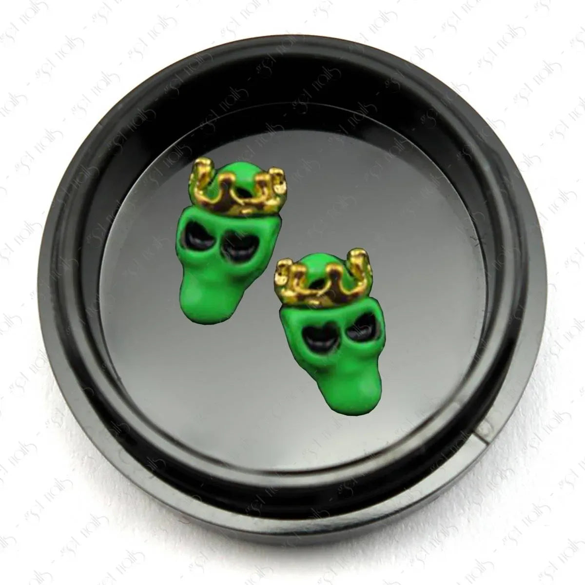 Crâne gothique vert néon, 2 pcs.