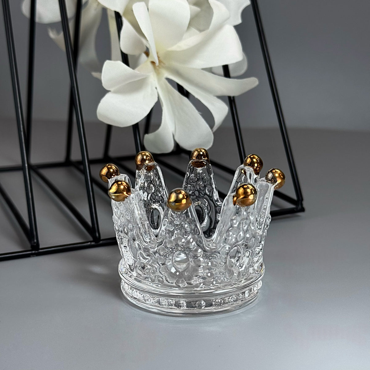 Brush Stand Crown Crystal Gold GN