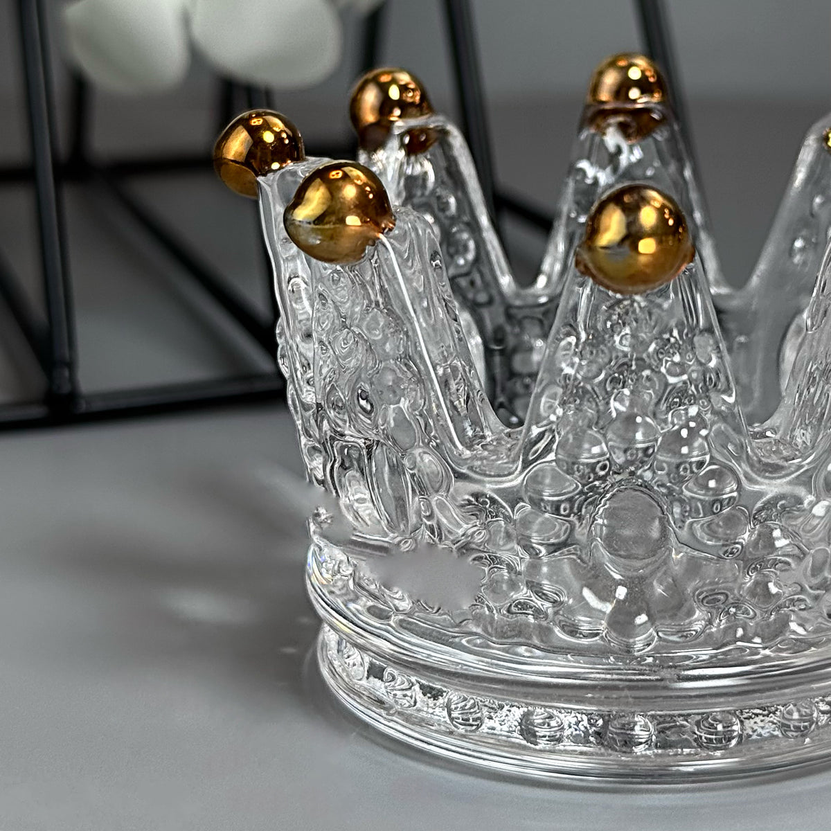 Brush Stand Crown Crystal Gold GN