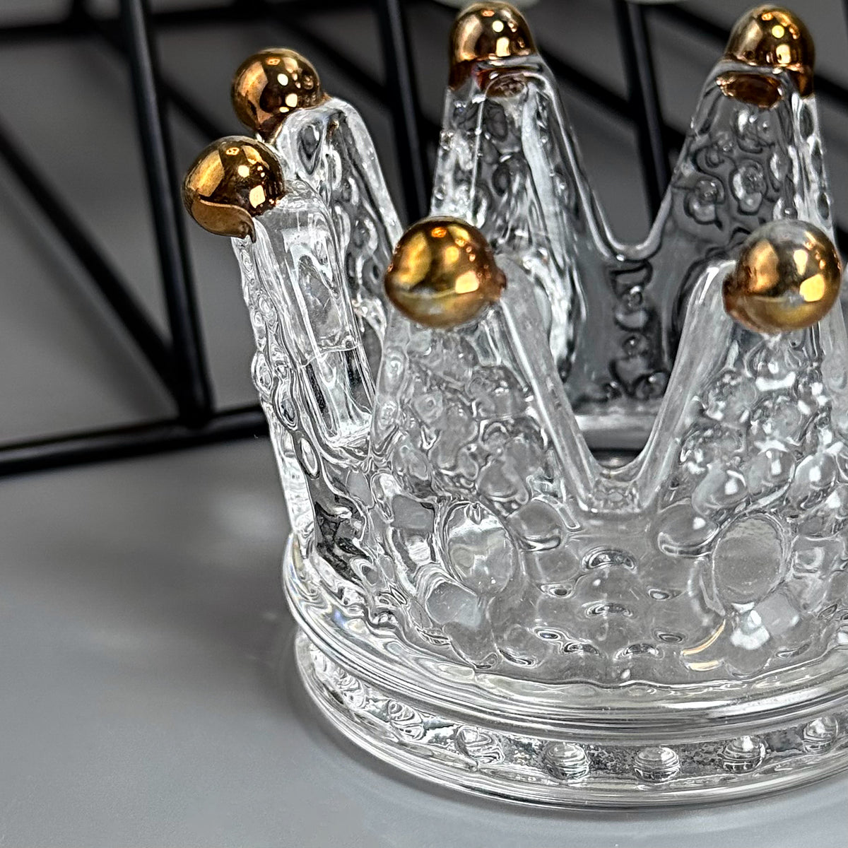 Brush Stand Crown Crystal Gold GN