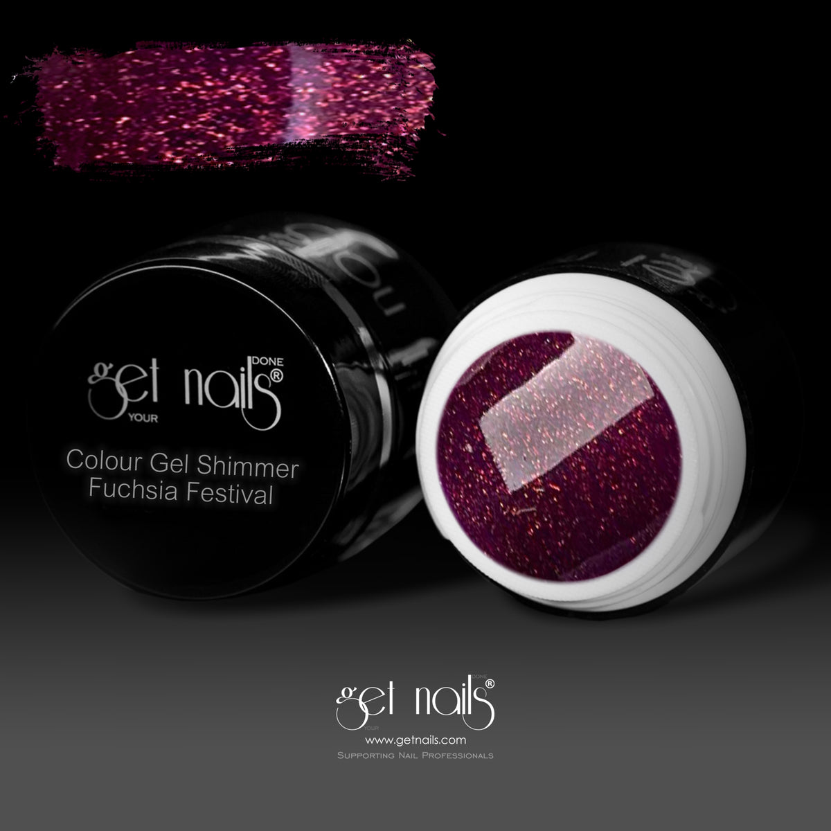 Gel Couleur Scintillant Fuchsia Festival | Gel Coloré UV/LED