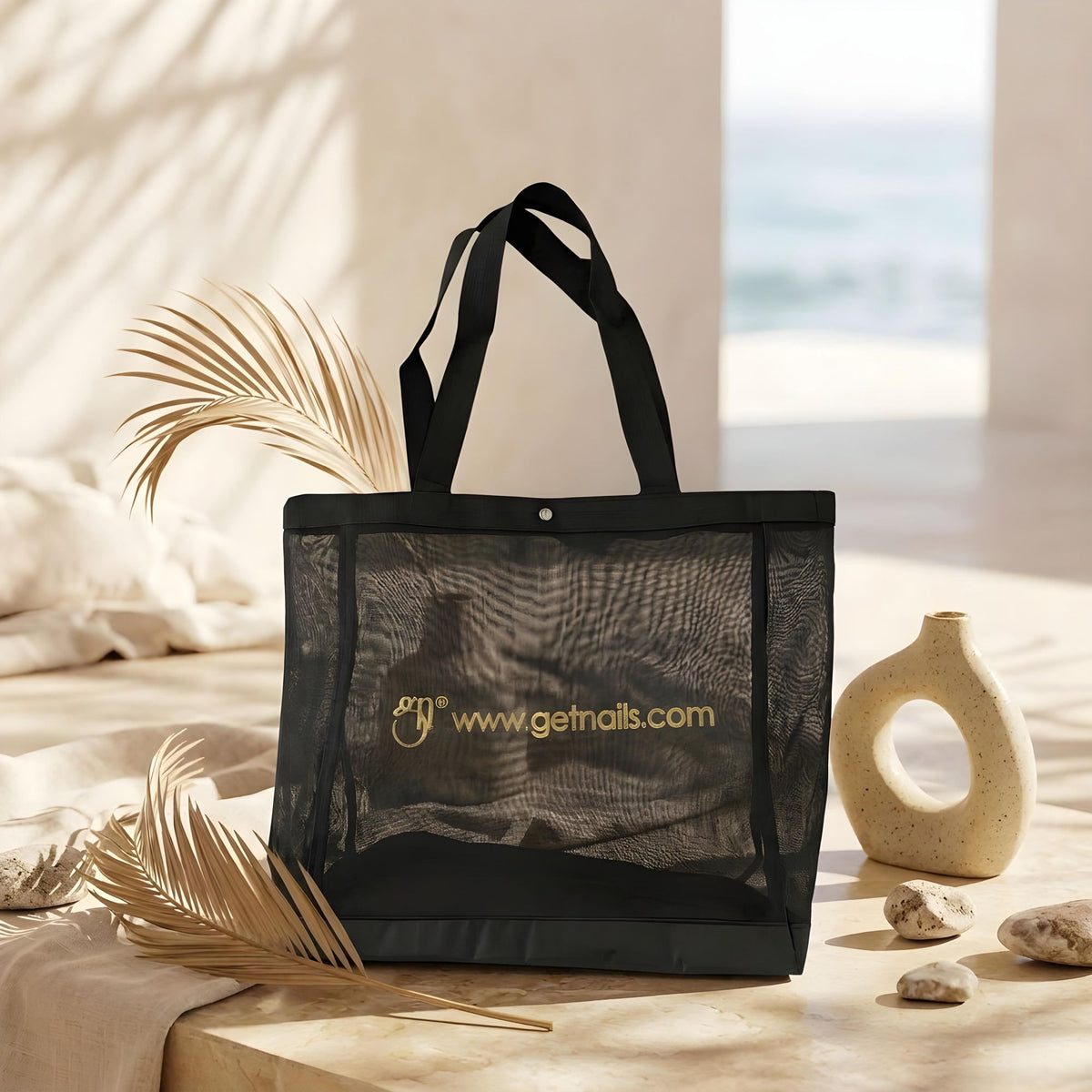 Fashion Bag Black/Gold Get Nails | Geanta din plasa
