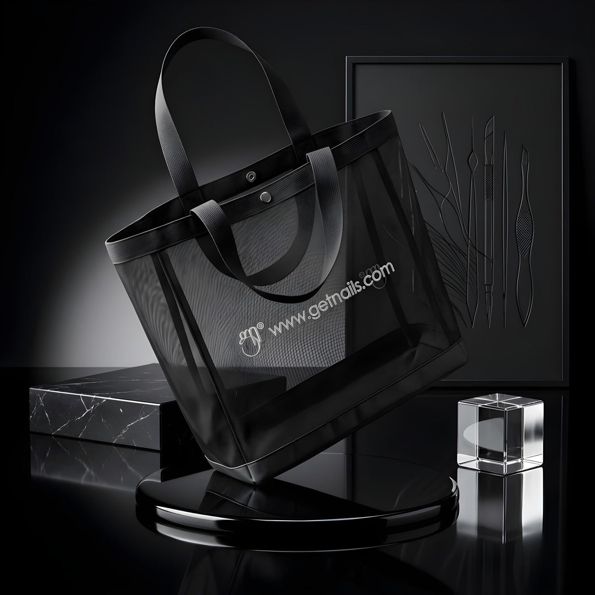 Fashion Bag Black/Silver Get Nails | Sac filet