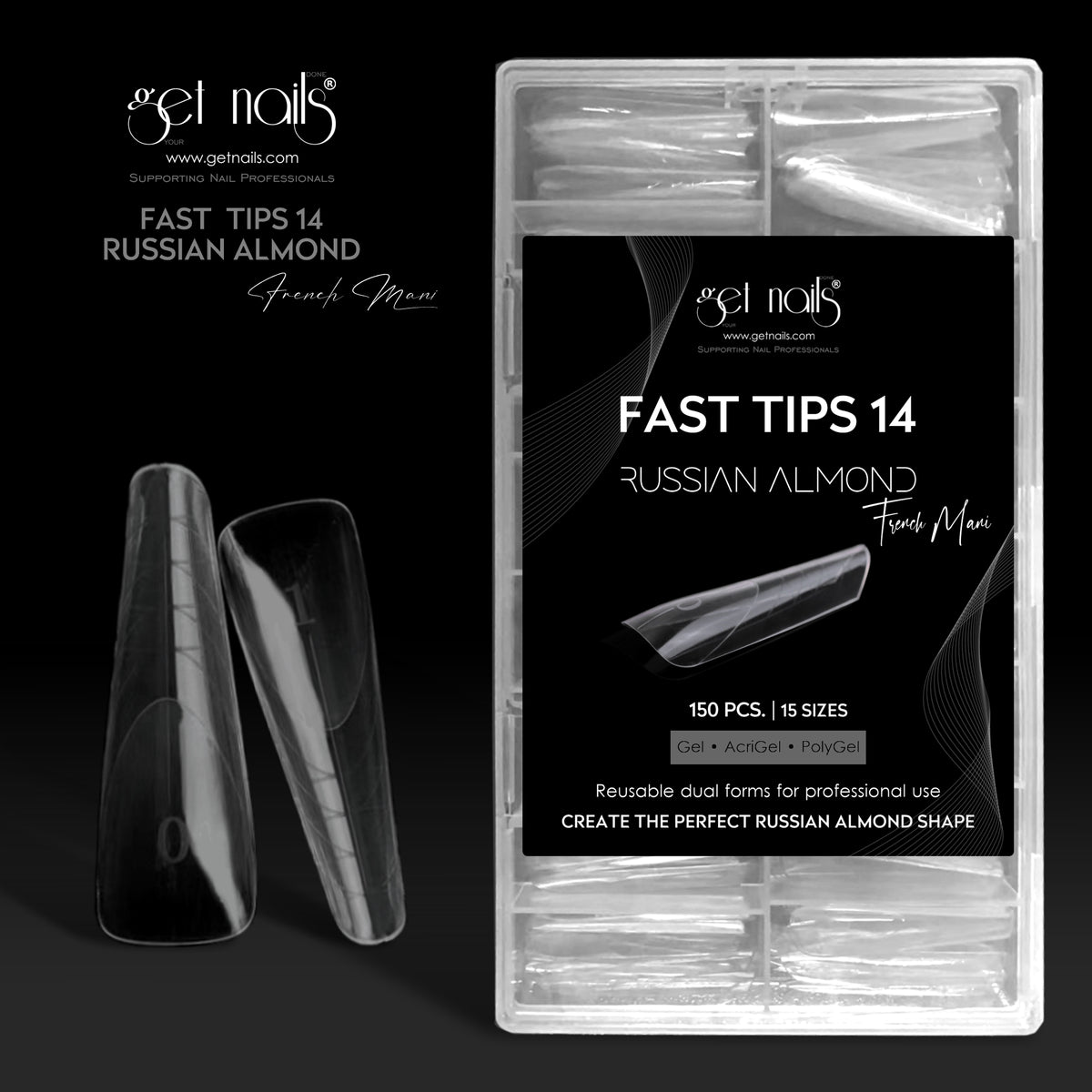 Fast Tips 14 GN, 150 pièces - Russian Almond | French Mani