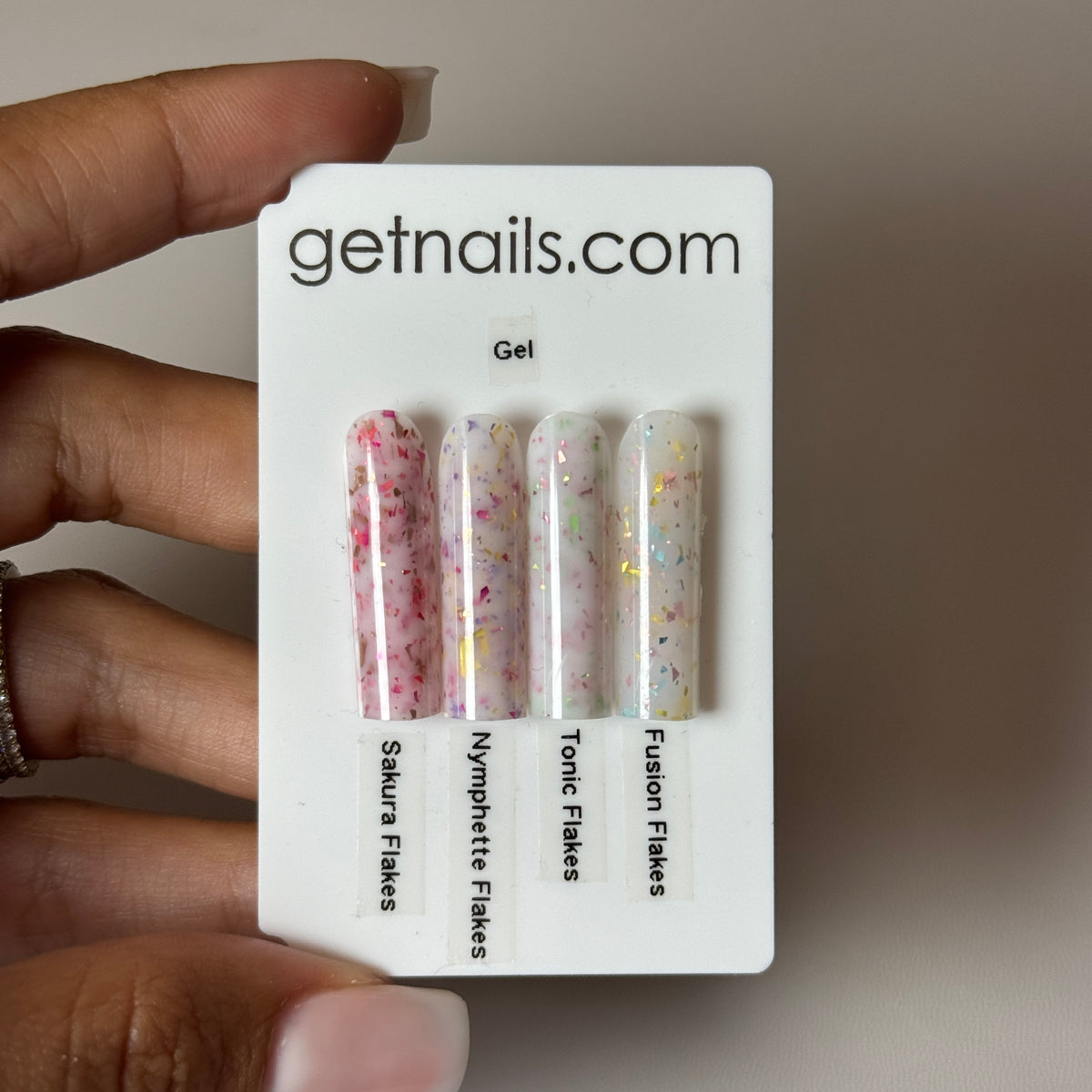Nymphette Flakes Gel Sample | HEMA-Free Self-Leveling Builder Gel