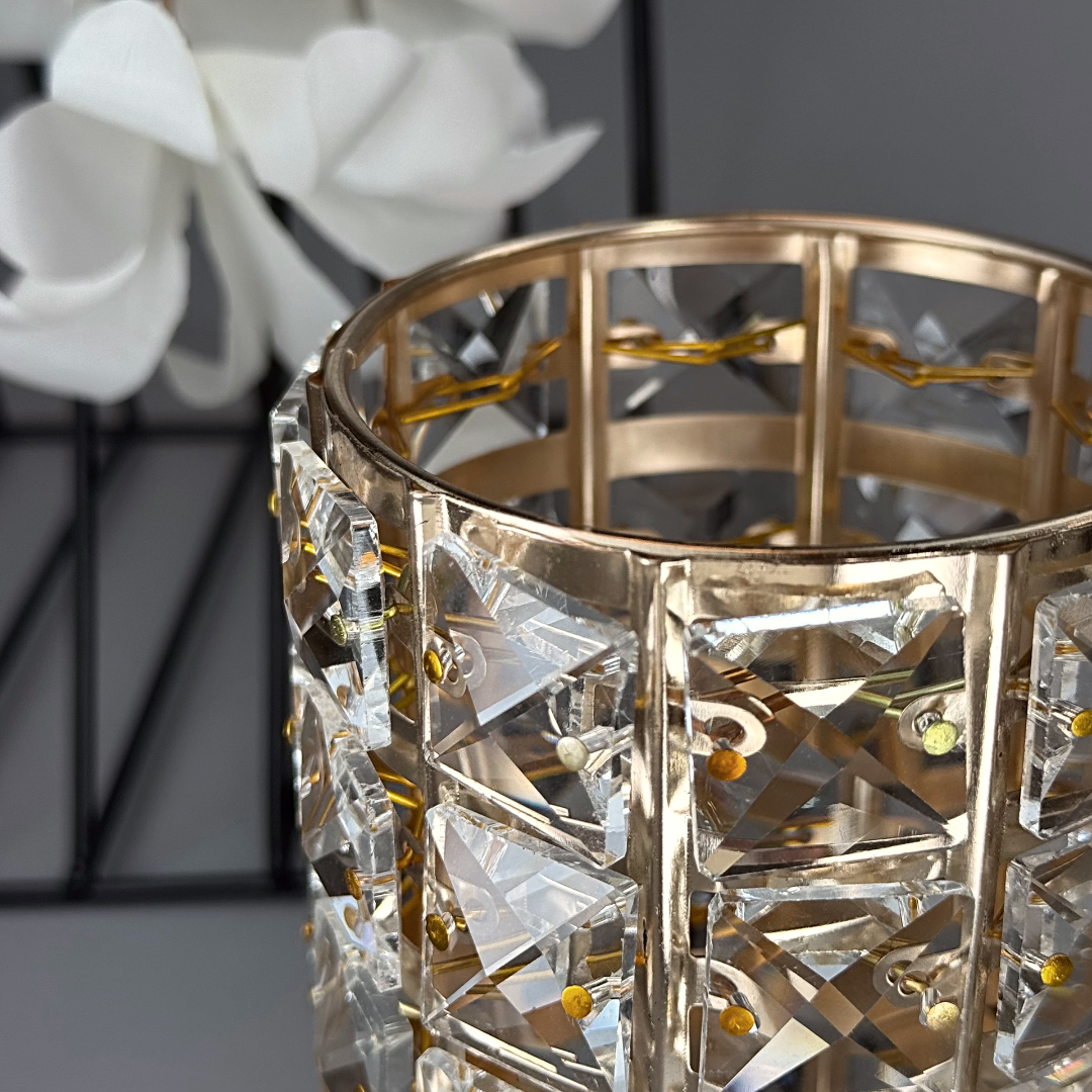 Glass Crystal Glam Gold Round GN