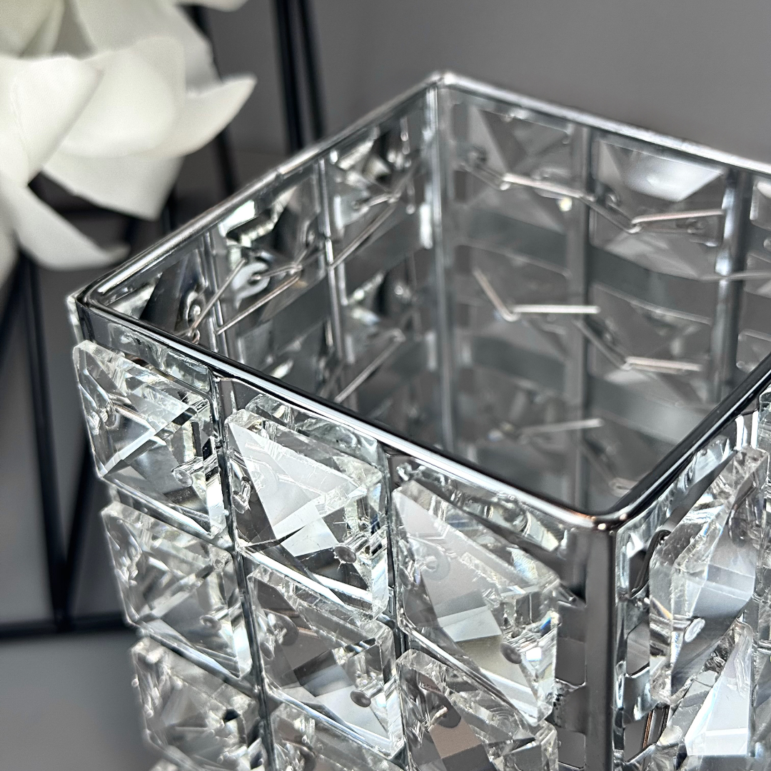 Glass Crystal Glam Silver Cube GN
