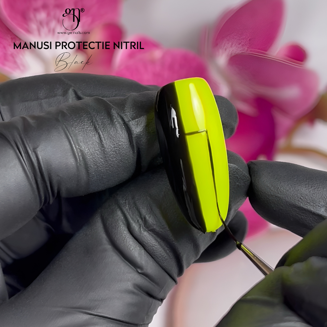Manusi Protectie Nitril, M, negru, set 100, GN