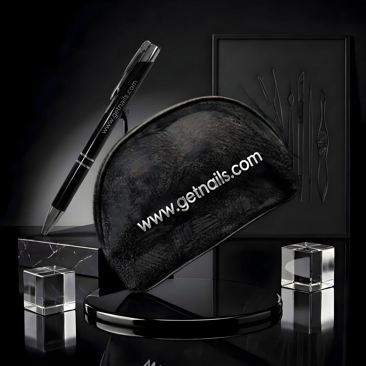 Mesh Pouch Silver | Cosmetic Bag