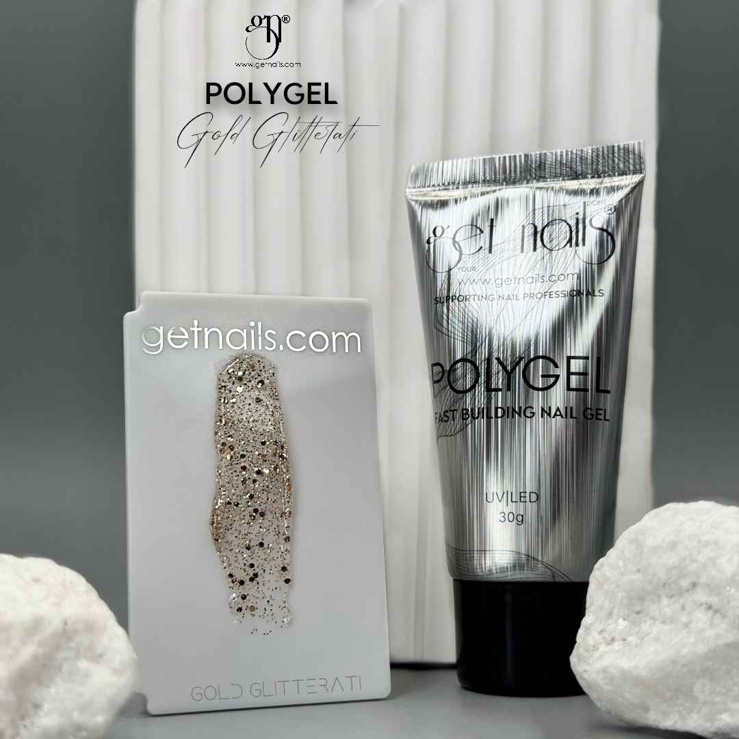 Polygel Get Nails - Gold Glitterati, 30 g