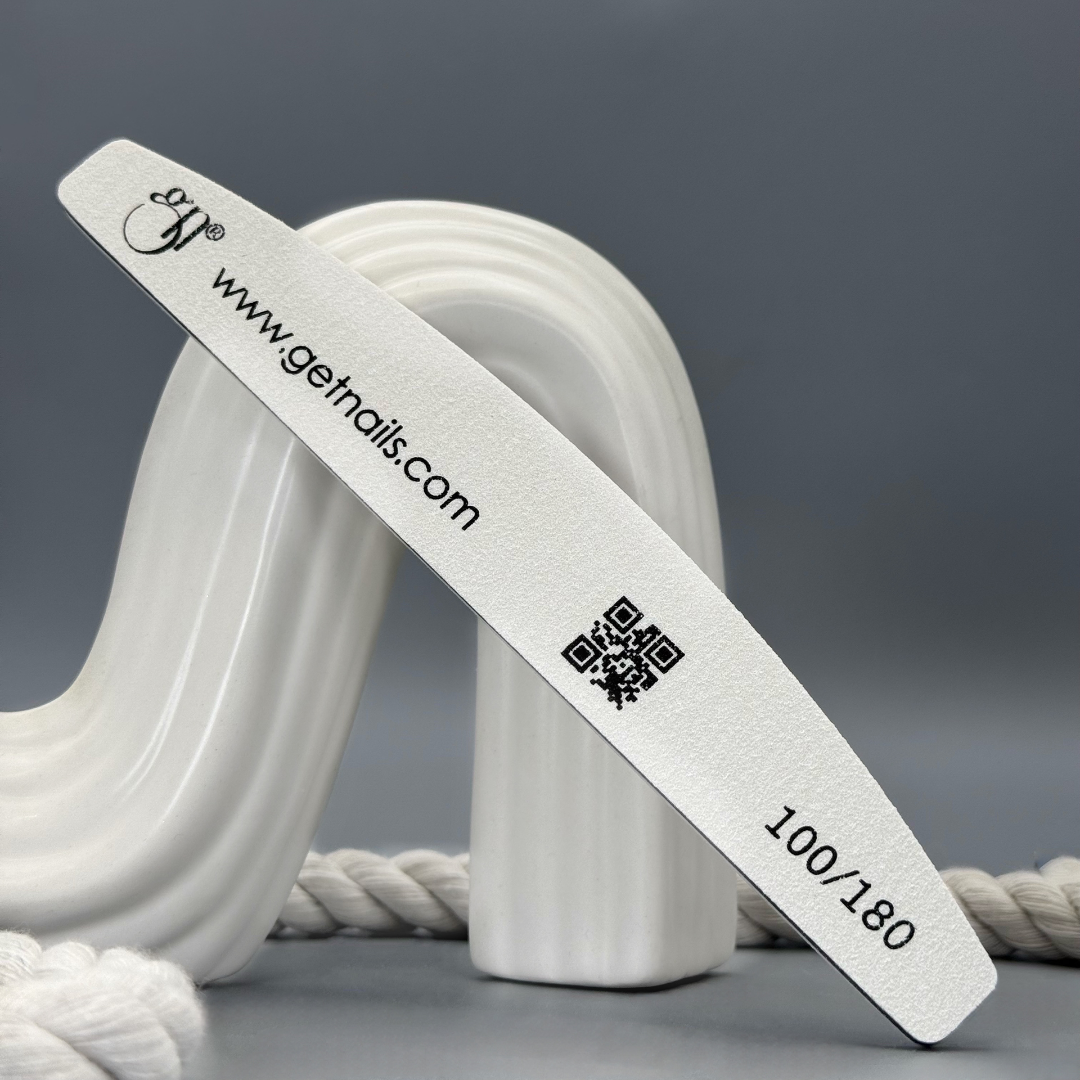 Pro File White Halfmoon 100/180 Professional Nail File
