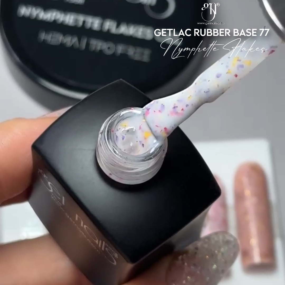 Rubber Base 77 Nymphette Flakes | Base pour ongles