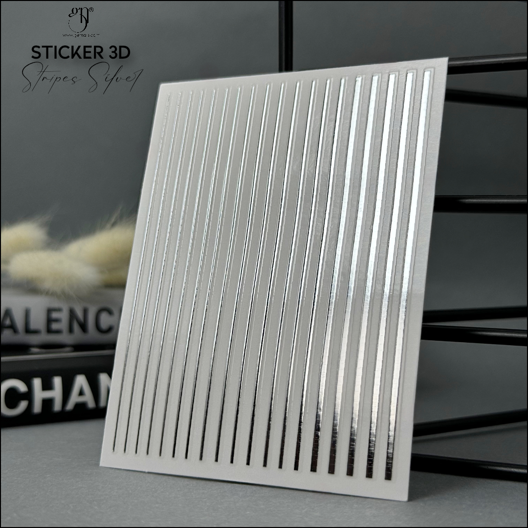 Autocollant 3D Bandes Argent GN