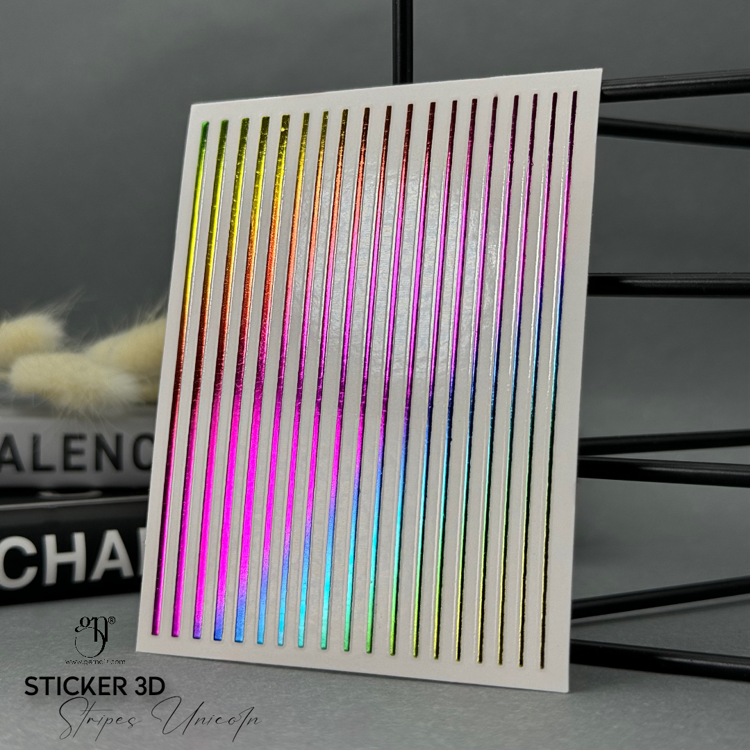Autocollant 3D rayures licorne GN