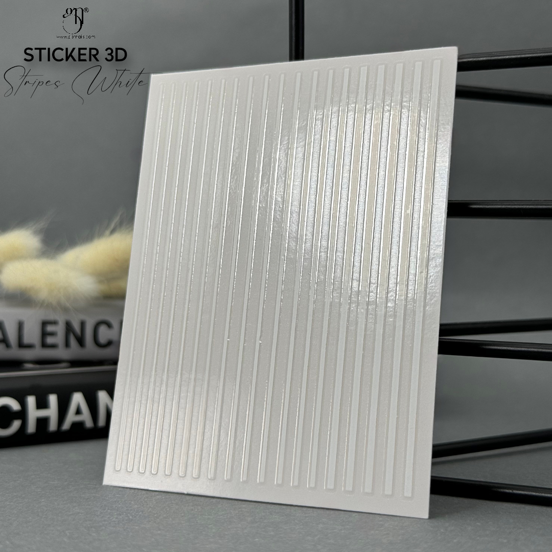 Autocollant 3D Rayures Blanc GN