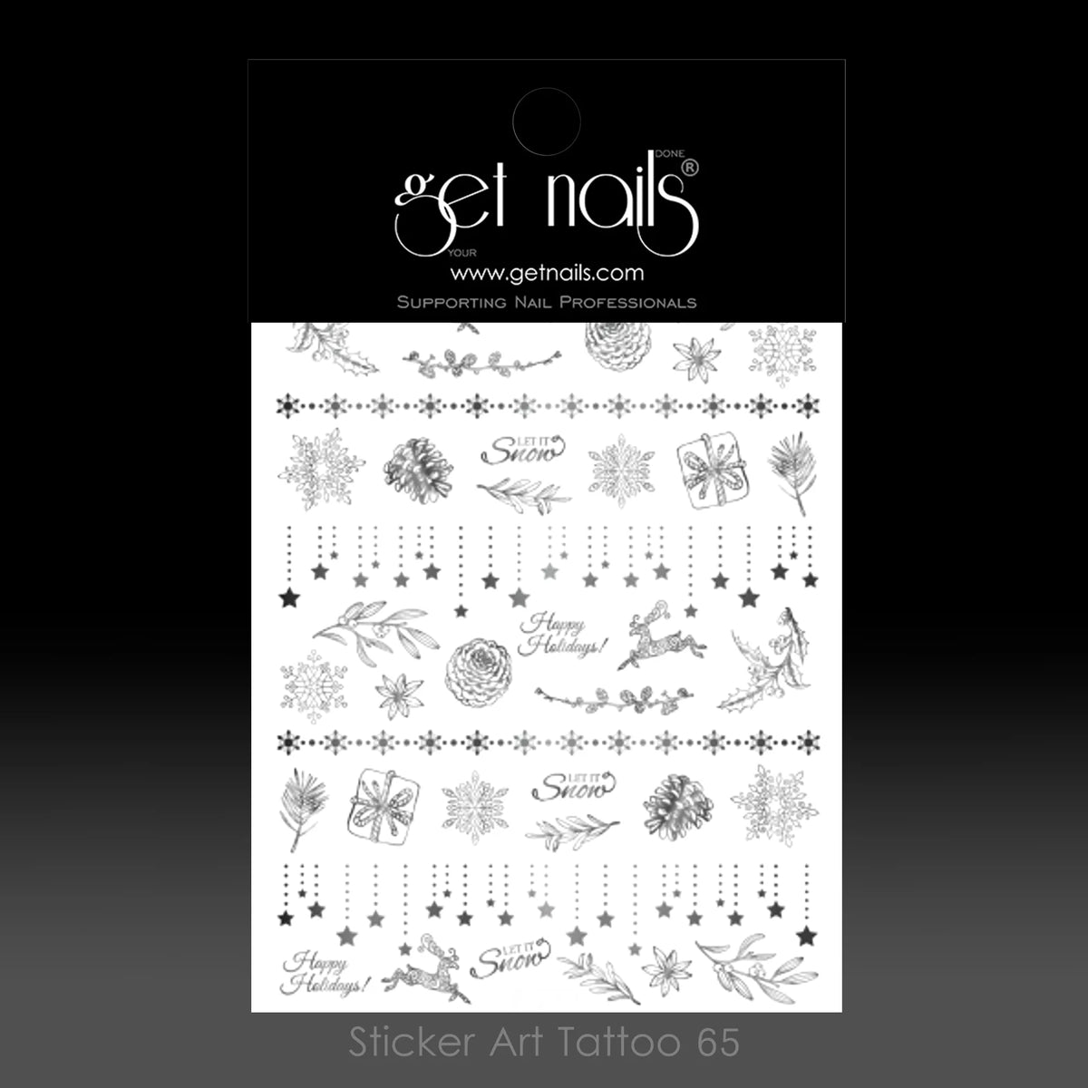 Sticker Art Tattoo 65 Happy Holidays Silver GN