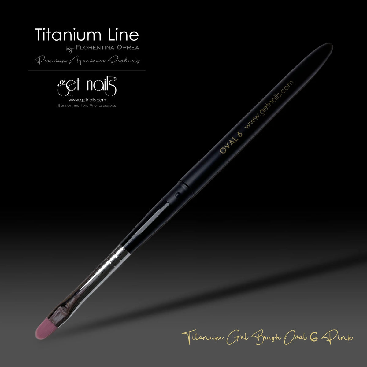 Titanium Gel Brush Oval 6 Pink