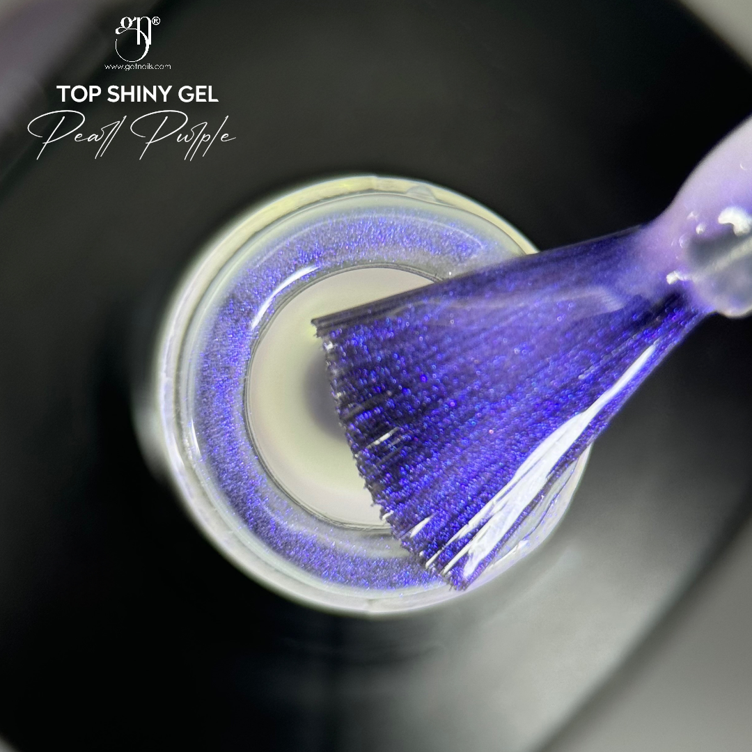 Top Coat Gel Effet Perlé Violet