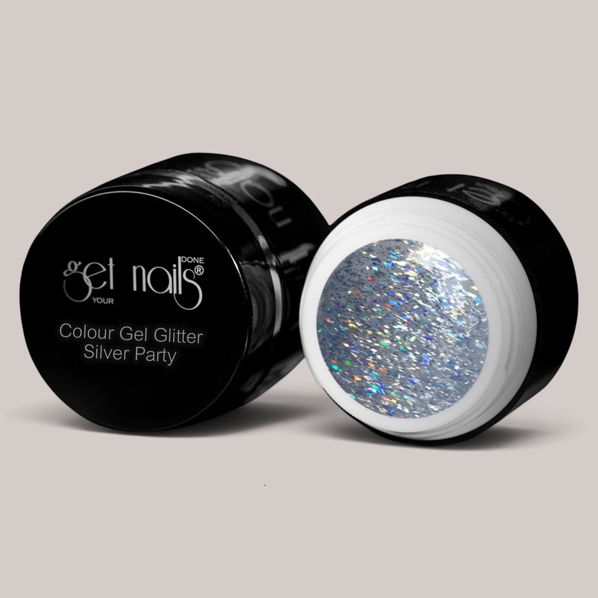 Colour Gel Glitter Silver Party | Gel Colorat UV/LED