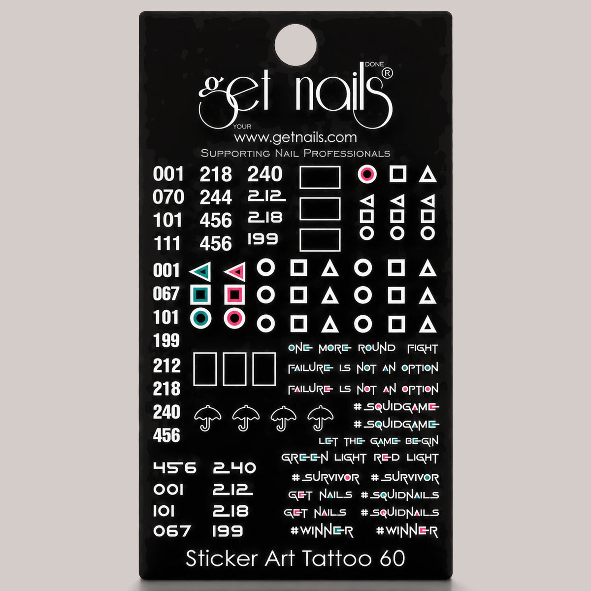 Sticker Art Tattoo 60 GN Squid Game
