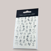 Sticker Art Tattoo 34 GN LineArt