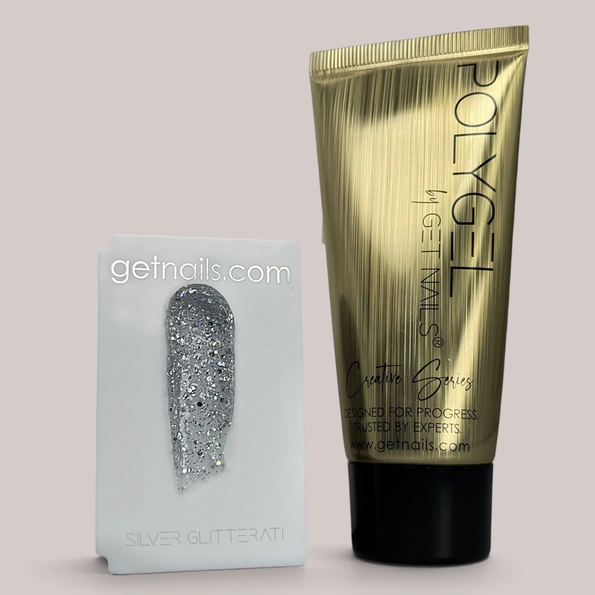 Polygel Get Nails - Silver Glitterati, 50 g